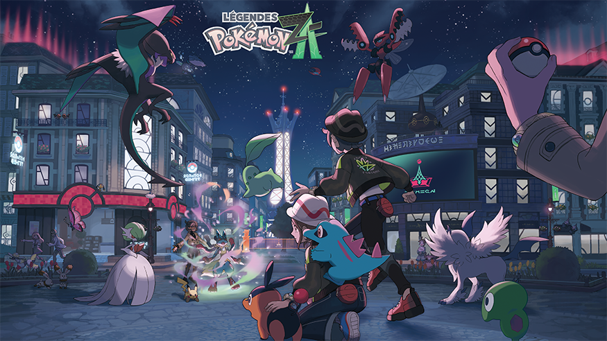 Illustration officielle Pokémon Légendes Z-A avec Méga Évolution à Illumis