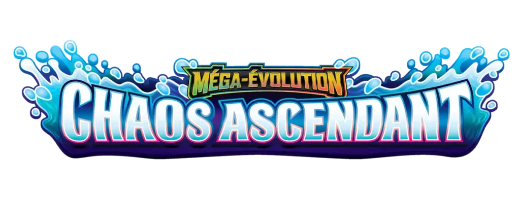 Logo officiel Pokémon Méga-Évolution Chaos Ascendant en français