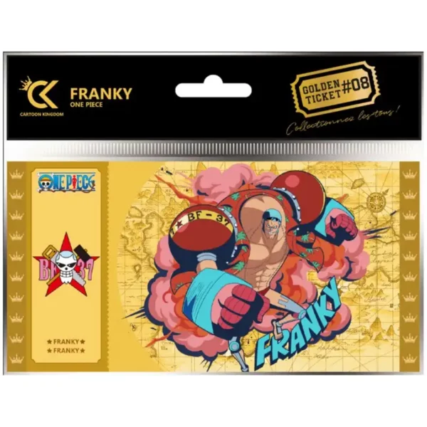 golden ticket one piece franky avec finition dorée