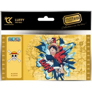 golden ticket one piece luffy avec finition dorée