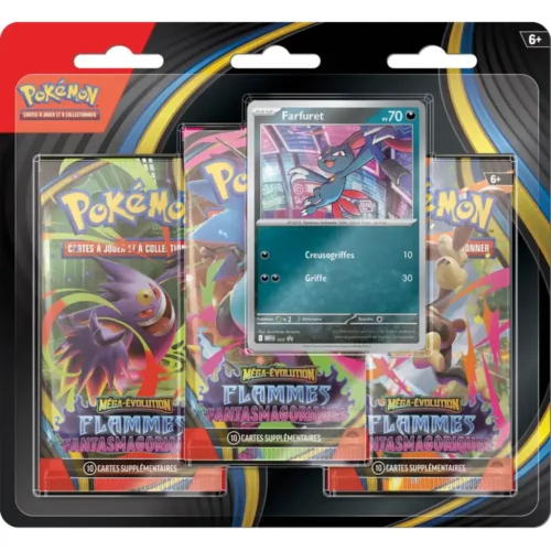 Tripack Pokémon Flammes Fantasmagoriques avec promo Farfuret