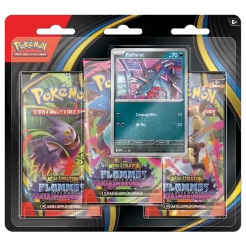 tripack-pokemon-flammes-fantasmagoriques-promo-farfuret-yk Tripack Pokémon Flammes Fantasmagoriques avec promo Farfuret