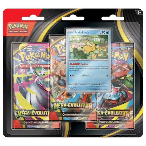 tripack-pokemon-mega-evolution-psykokwak-yk Tripack Pokémon Méga-Évolution avec promo Psykokwak